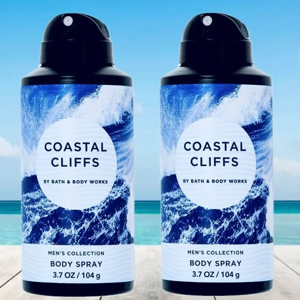 NWT Bath & Body Works Lot of 2 COASTAL CLIFFS Men Collection Body Spray Cologne